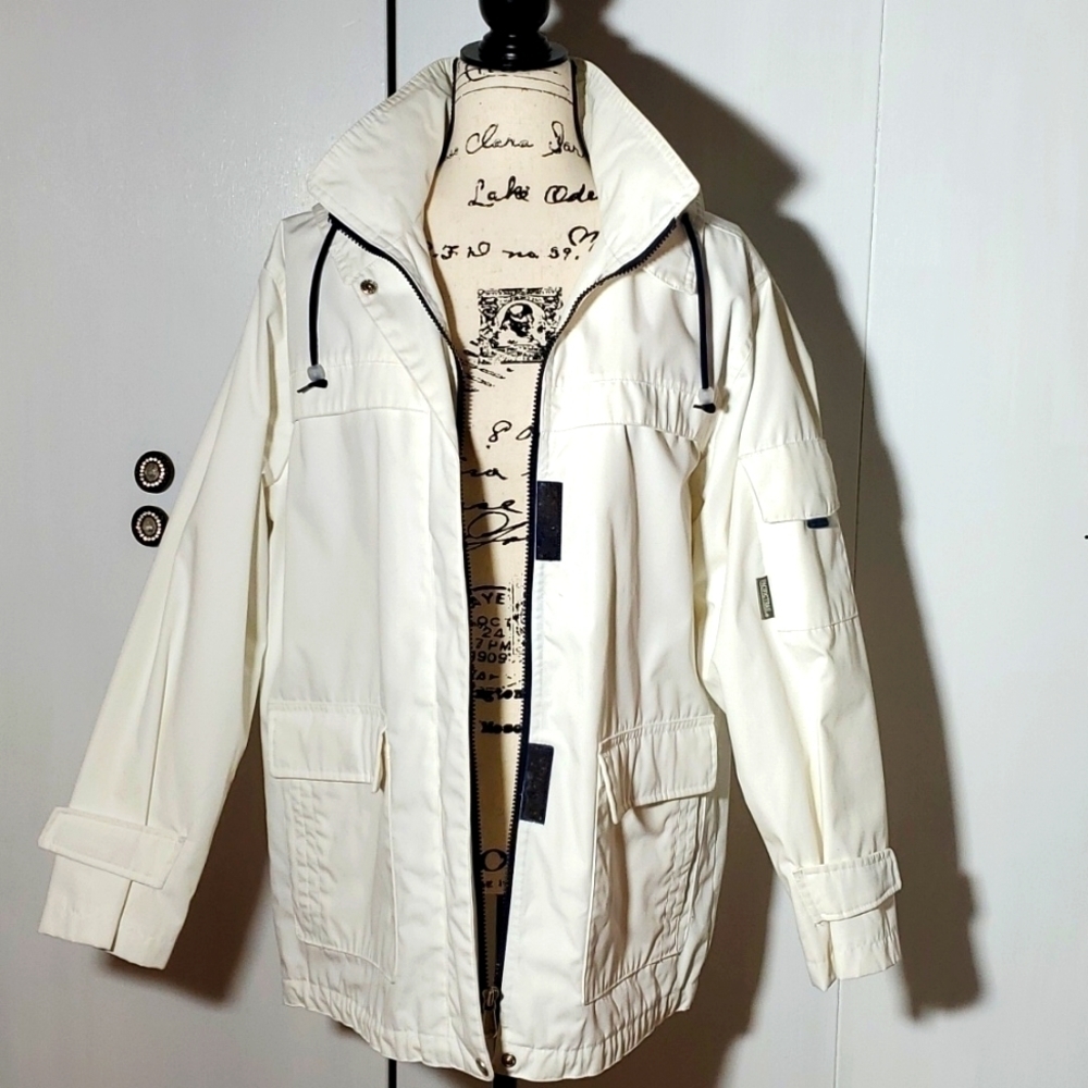 Pacific Trail| White Performance Coat Jacket Hiking  Waterproof Lightweight Sz.M
